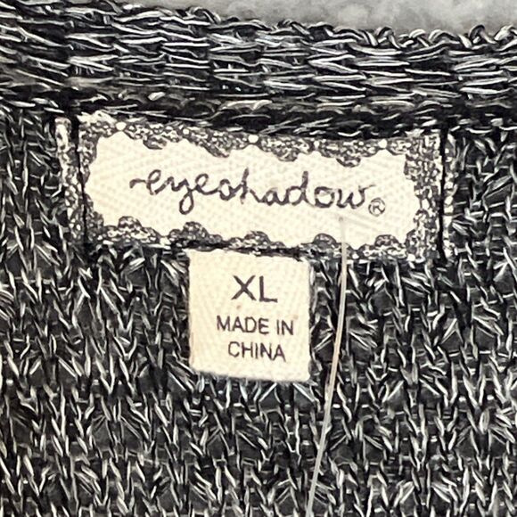 Eyeshadow Women’s Cardigan XL Long Duster Heather Gray Open Knit NWT - Picture 2 of 8